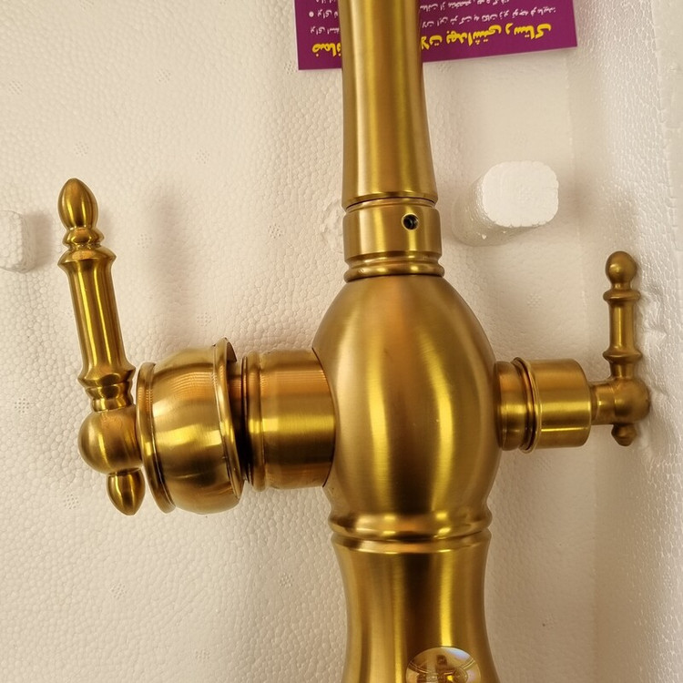 شیرالات رستاک شیر ظرفشویی دو منظوره مدل کیوتن رنگ طلا مات