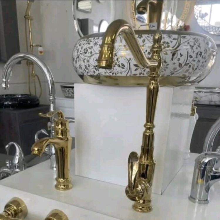 ست شیرالات رستاک رنگ طلا مدل ارسن