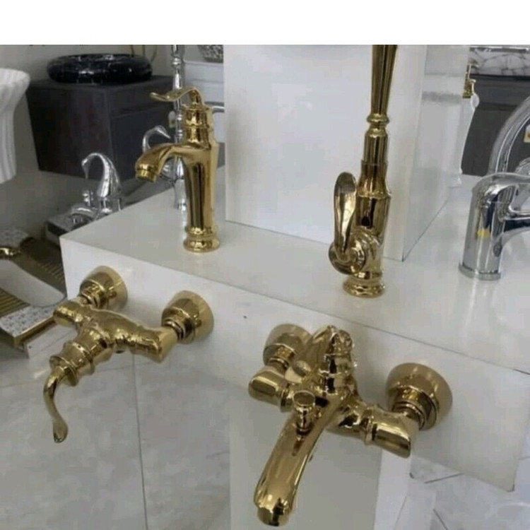 ست شیرالات رستاک رنگ طلا مدل ارسن