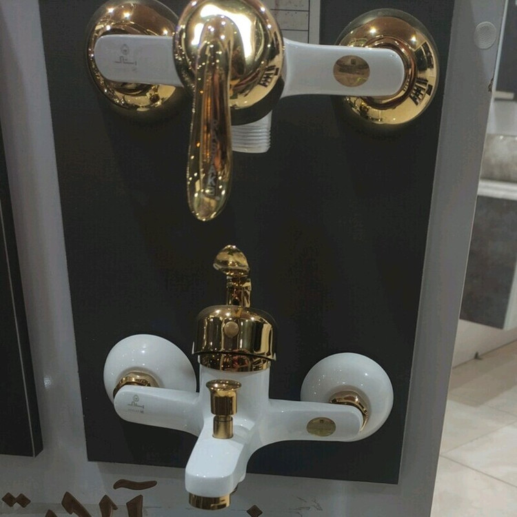 ست شیرالات رستاک مدل چکاوک رنگ سفید طلا